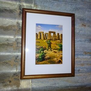 Plastic Army Men Stonehenge Monument Framed Art Print By Neon Nicho